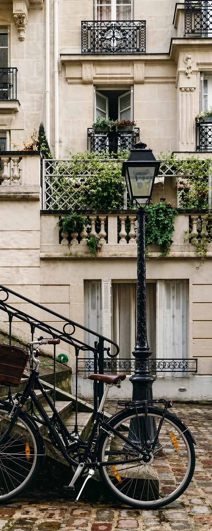 Парижский дворик с велосипедом